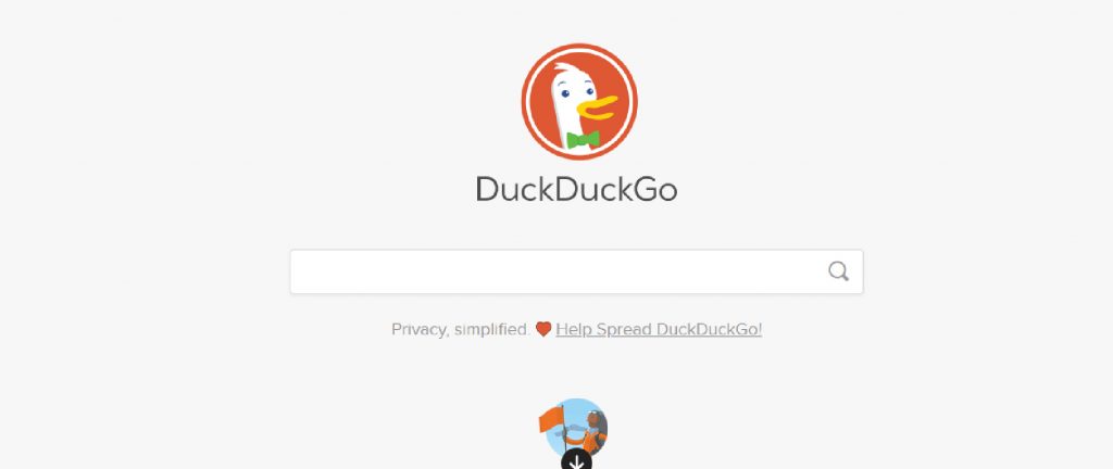 The Interface of DuckDuckGo Search Engine
